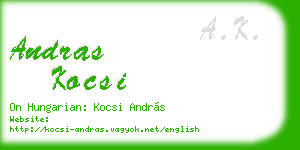 andras kocsi business card