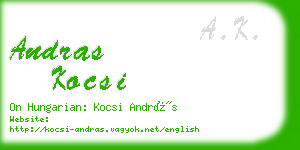 andras kocsi business card